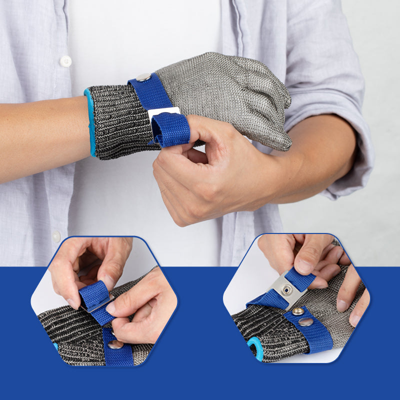 Cut-Resistant Stainless Steel Wire Metal Mesh Work Gloves