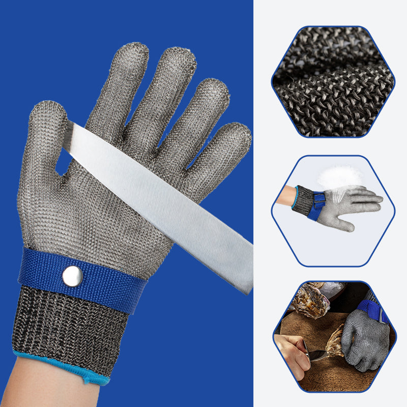 Cut-Resistant Stainless Steel Wire Metal Mesh Work Gloves