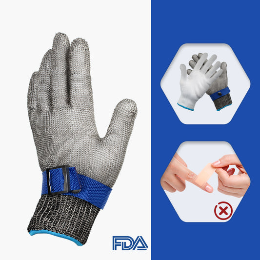 Cut-Resistant Stainless Steel Wire Metal Mesh Work Gloves