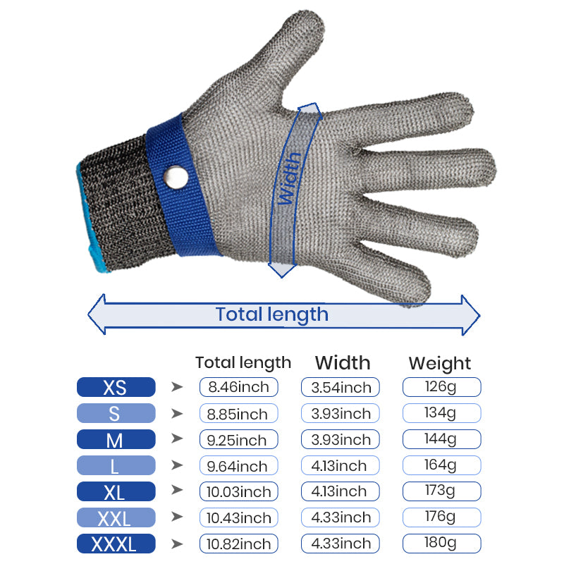 Cut-Resistant Stainless Steel Wire Metal Mesh Work Gloves